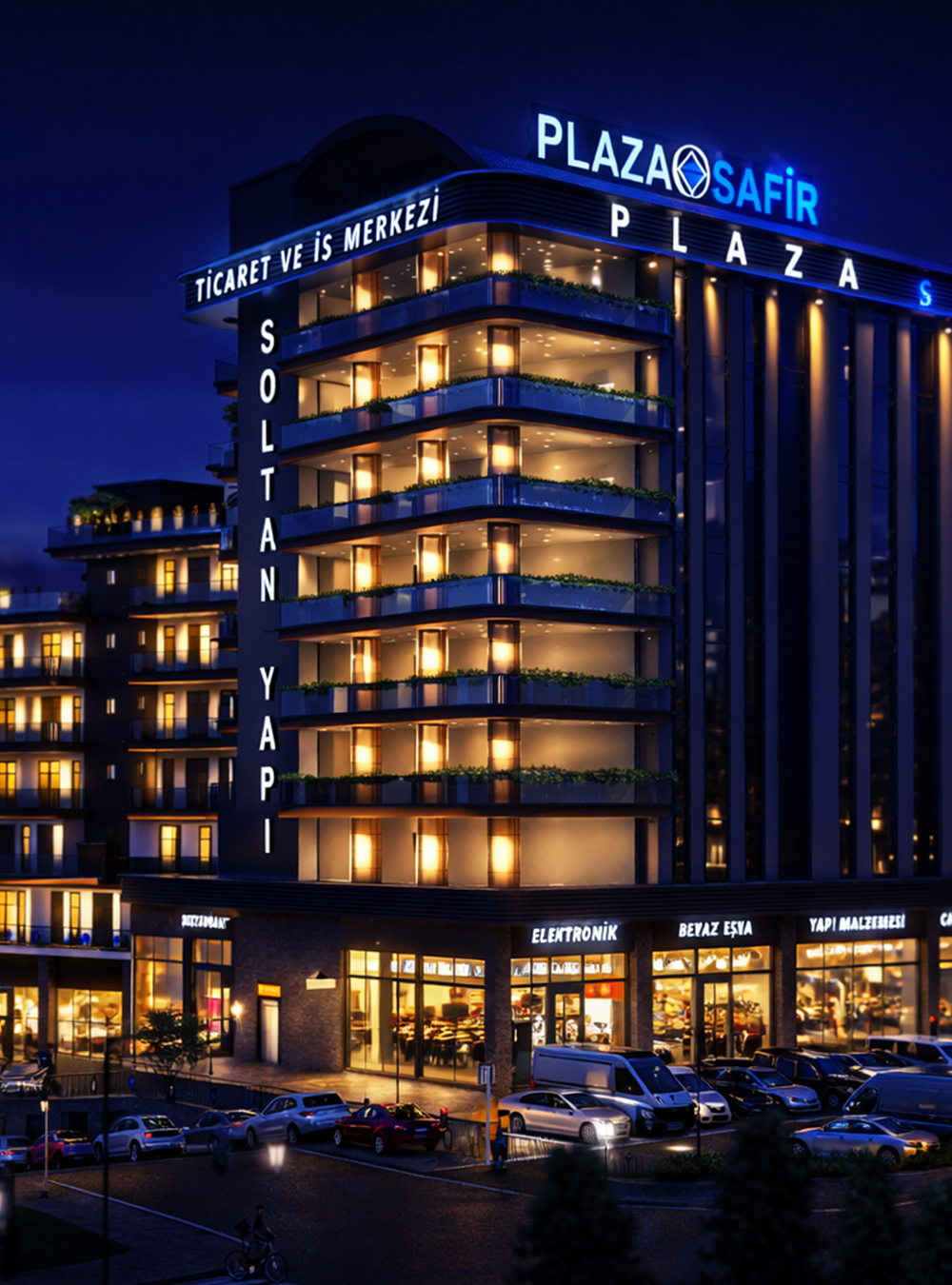 Plaza Safir Beylikdüzü modern mimari detayları ve cephe tasarımı